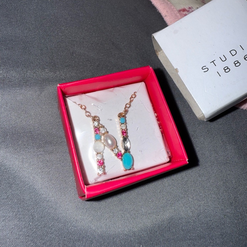 Avon Embellished Initial Necklace “N”